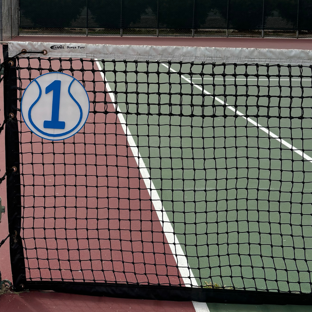 Large Tennis Court Numbers 11'' X 11''-Quick Connect, Unique, Facility, Supplies, Signs, Fence, Nets