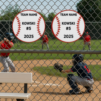 Custom Baseball Team Sign – 6"x6" or 11"x11", Easy Install, All-Surface Mount, All-Weather, Non-Rusting PETG, For Dugouts, Fields, or Rooms
