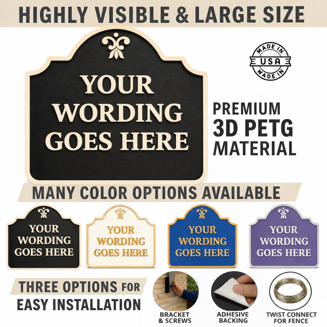 Custom Decorative Wall Sign – Personalized Text, Multiple Sizes, Colors & Mounting Options, Indoor/Outdoor, Made in USA