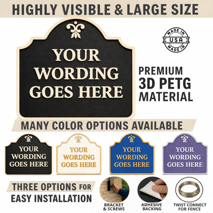 Custom Decorative Wall Sign – Personalized Text, Multiple Sizes, Colors & Mounting Options, Indoor/Outdoor, Made in USA