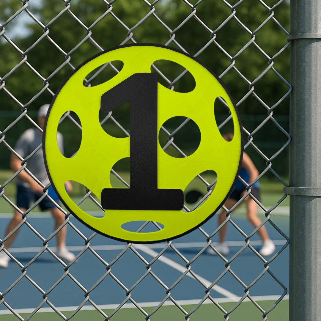 Pickleball Court Number Markers, Twist Connect Sign, Durable, Weather Resistant, Fence, Gates, Nets, Color Options, 3D PETG, 6'' & 11''
