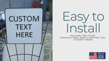 Custom Square Sign – 6"x6" or 11"x11", Easy Install, All-Surface Mount, All-Weather, Non-Rusting PETG, For Home, Business, or Facility Use