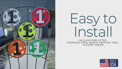 Pickleball Court Number Marker – 6"x6" or 11"x11", Easy Install, All-Surface Mount, All-Weather, Non-Rusting PETG, For Facility or Club