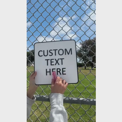 Custom Square Sign – 6"x6" or 11"x11", Easy Install, All-Surface Mount, All-Weather, Non-Rusting PETG, For Home, Business, or Facility Use