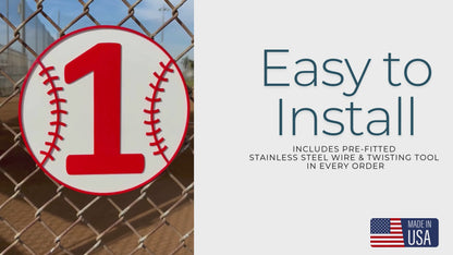 Baseball Field Number Sign – 6"x6", 11"x11", Easy Install, All-Surface Mount, All-Weather, Non-Rusting PETG, Perfect for Dugouts & Fields