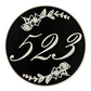Custom Address Sign – 6"x6" or 8"x8", Round Floral House Numbers, Easy Install, All-Surface Mount, All-Weather, Non-Rusting PETG, For Home