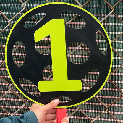 Pickleball Court Number Marker – 6"x6" or 11"x11", Easy Install, All-Surface Mount, All-Weather, Non-Rusting PETG, For Facility or Club