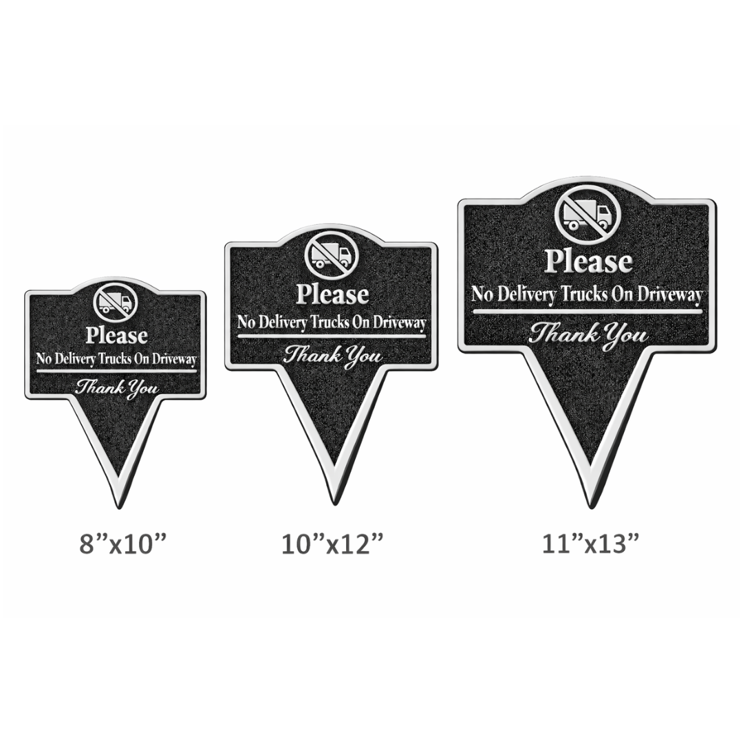 No Delivery Trucks Yard Sign – Custom Text, Weatherproof Stake, Made in USA