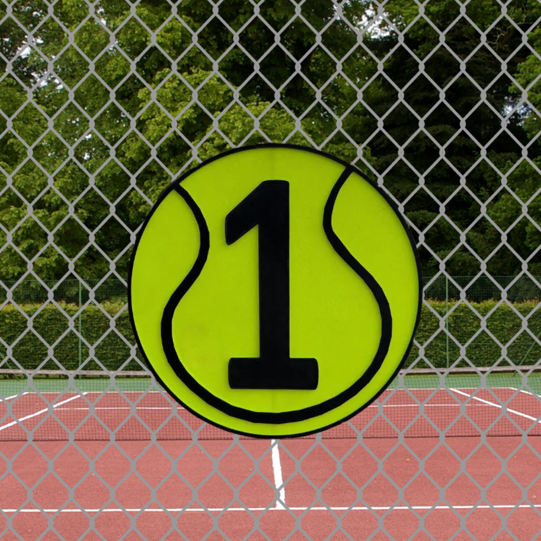 Large Tennis Court Numbers 11'' X 11''-Quick Connect, Unique, Facility, Supplies, Signs, Fence, Nets