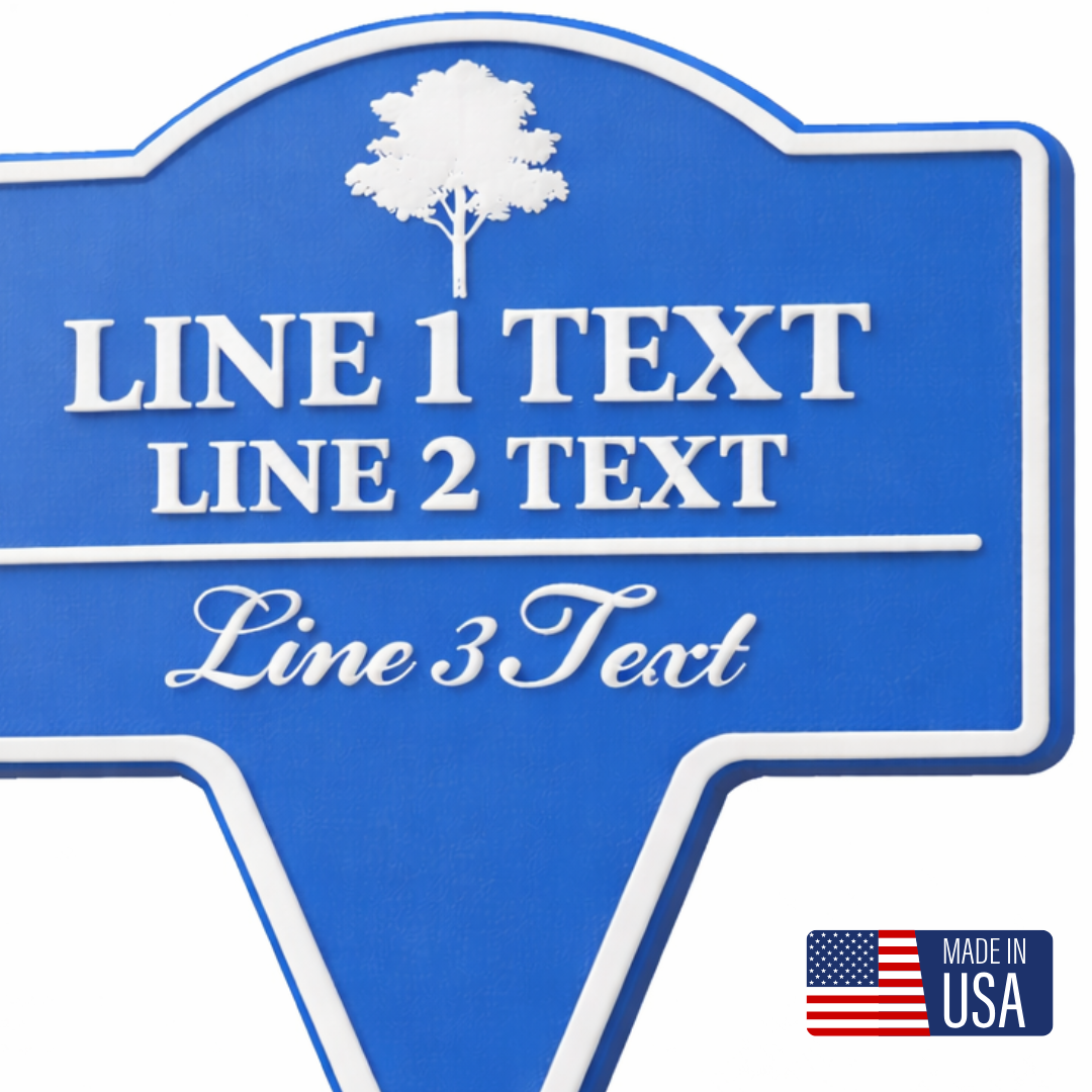 Neighborhood Reminder Yard Sign – Custom Text, Tree