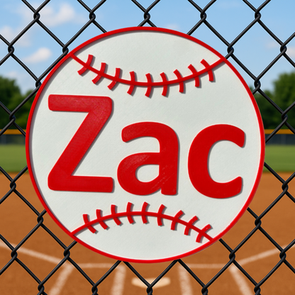 Custom Baseball Name Sign – 6"x6" or 11"x11", Easy Install, All-Surface Mount, All-Weather, Non-Rusting PETG, For Dugouts, Fields, or Rooms